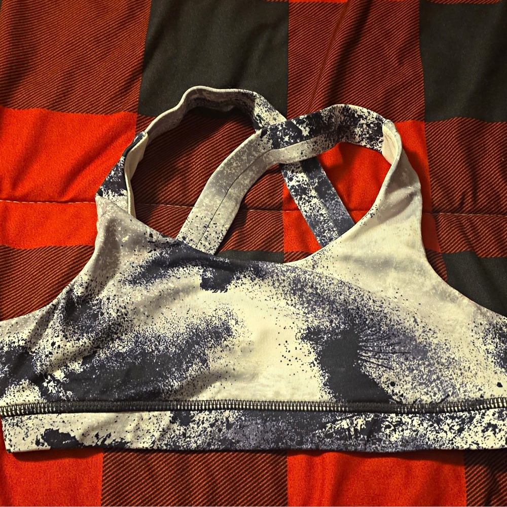 Reebok Sports Bra Youth Medium Crossback Medium Support Wireless Black/White, M